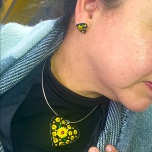 Necklace charm and earrings**